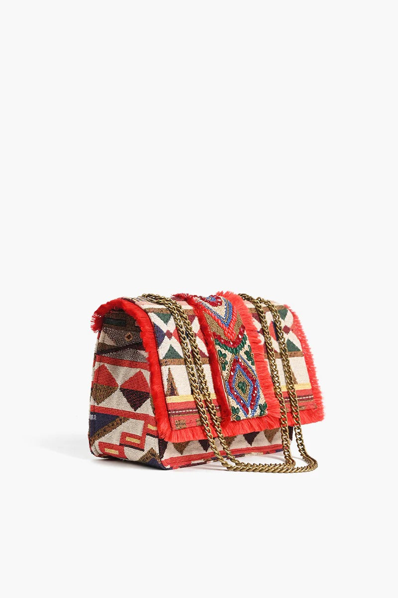 Southwest Sante Fe Beaded Shoulder Bag