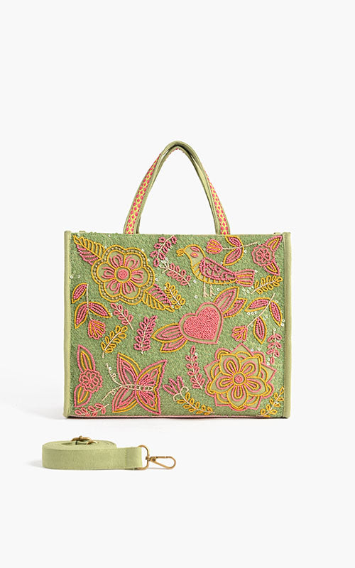 Forest bloom Embellished Bag