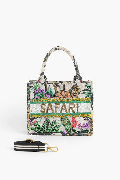 African Safari Embellished Mini Tote