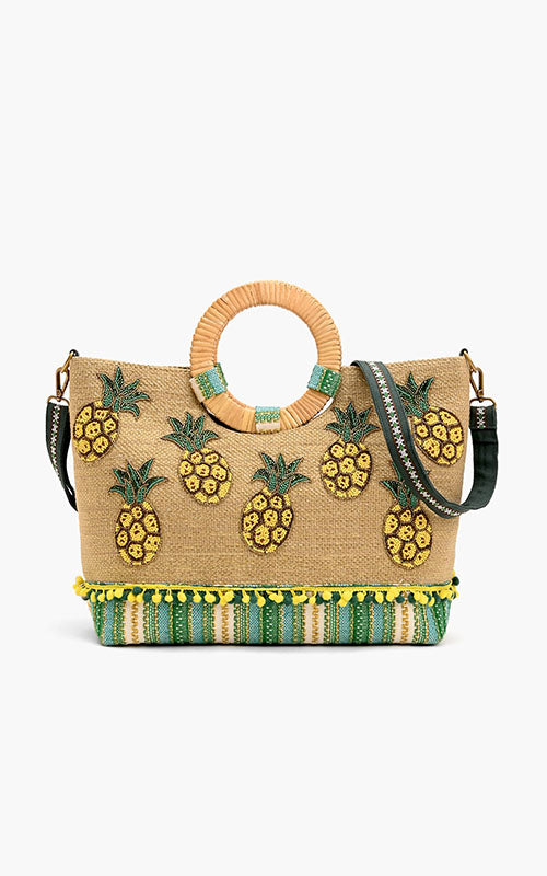 Pineapple Passion Cane Handle Tote