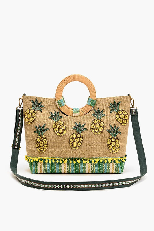 Pineapple Passion Cane Handle Tote