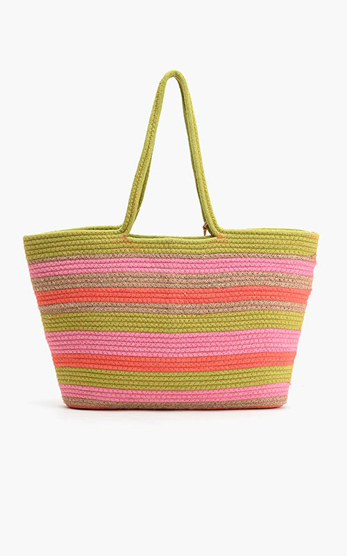 Recycled Cotton Stripe Tote-Multi