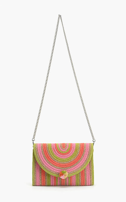 Recycled Cotton Stripe Clutch-Multi