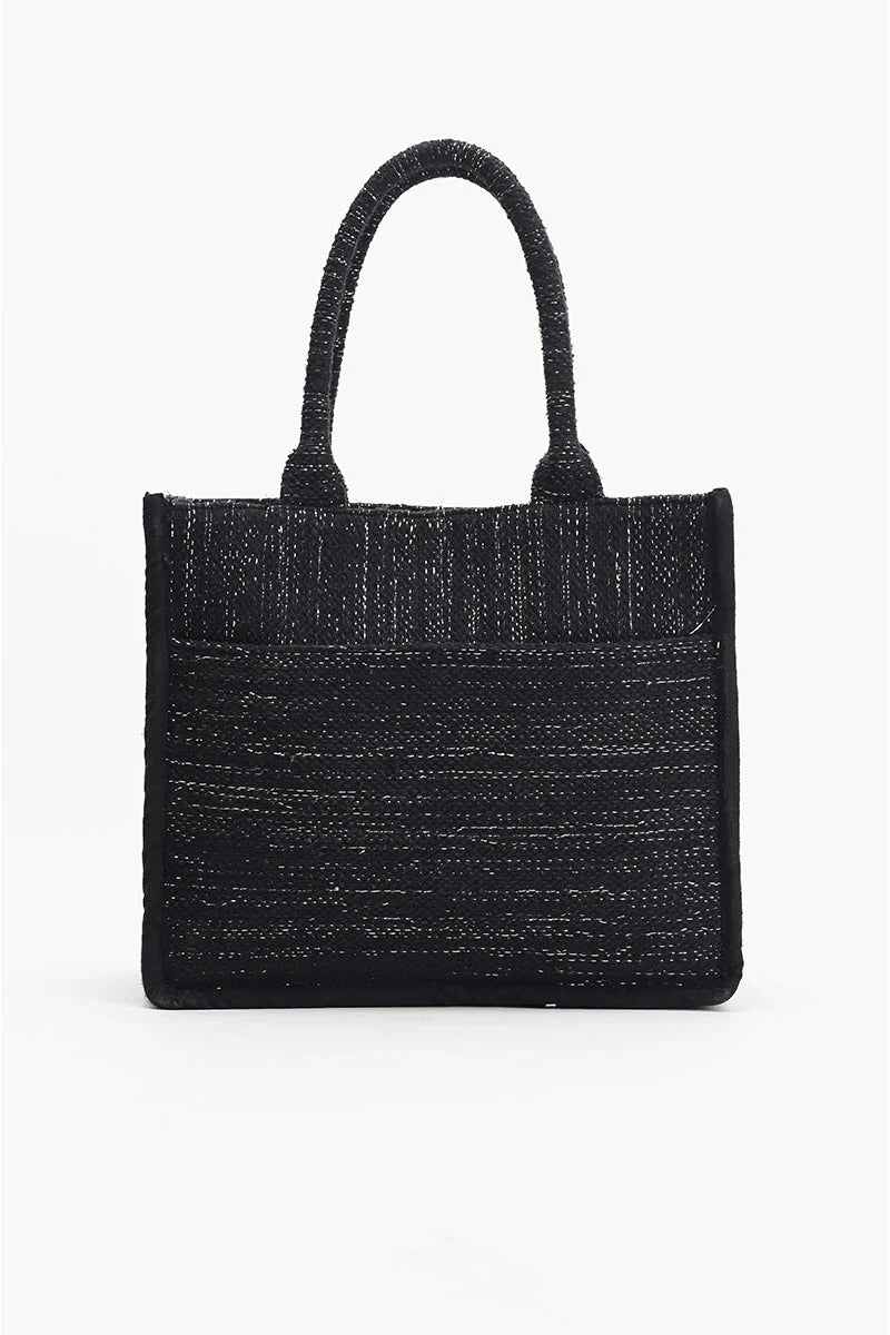 Black Luxe Embellished Tote