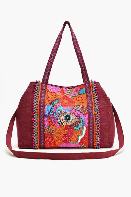 Crimson Evil Eye Tote