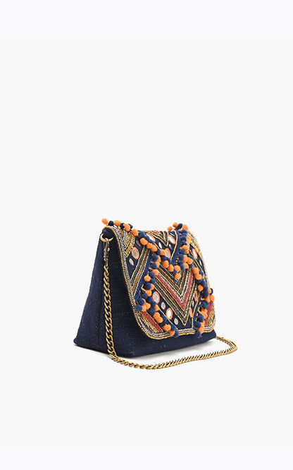 Go Boho Blue Clutch