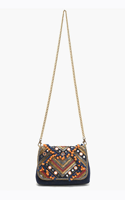 Go Boho Blue Clutch