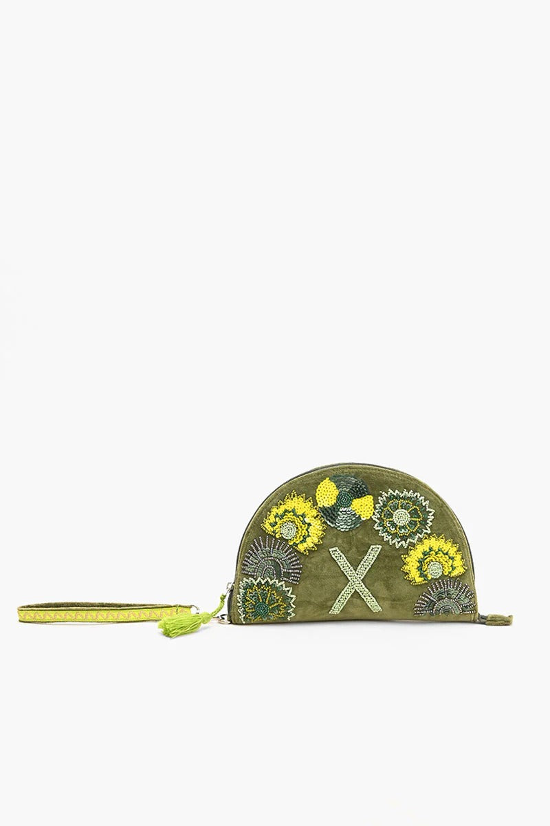 X Half Moon Wristlet