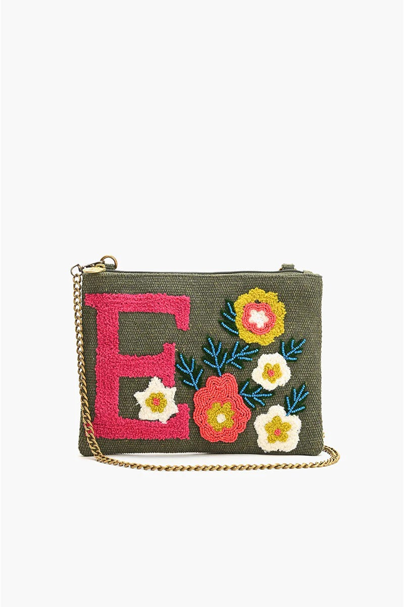 E Floral Crossbody Bag