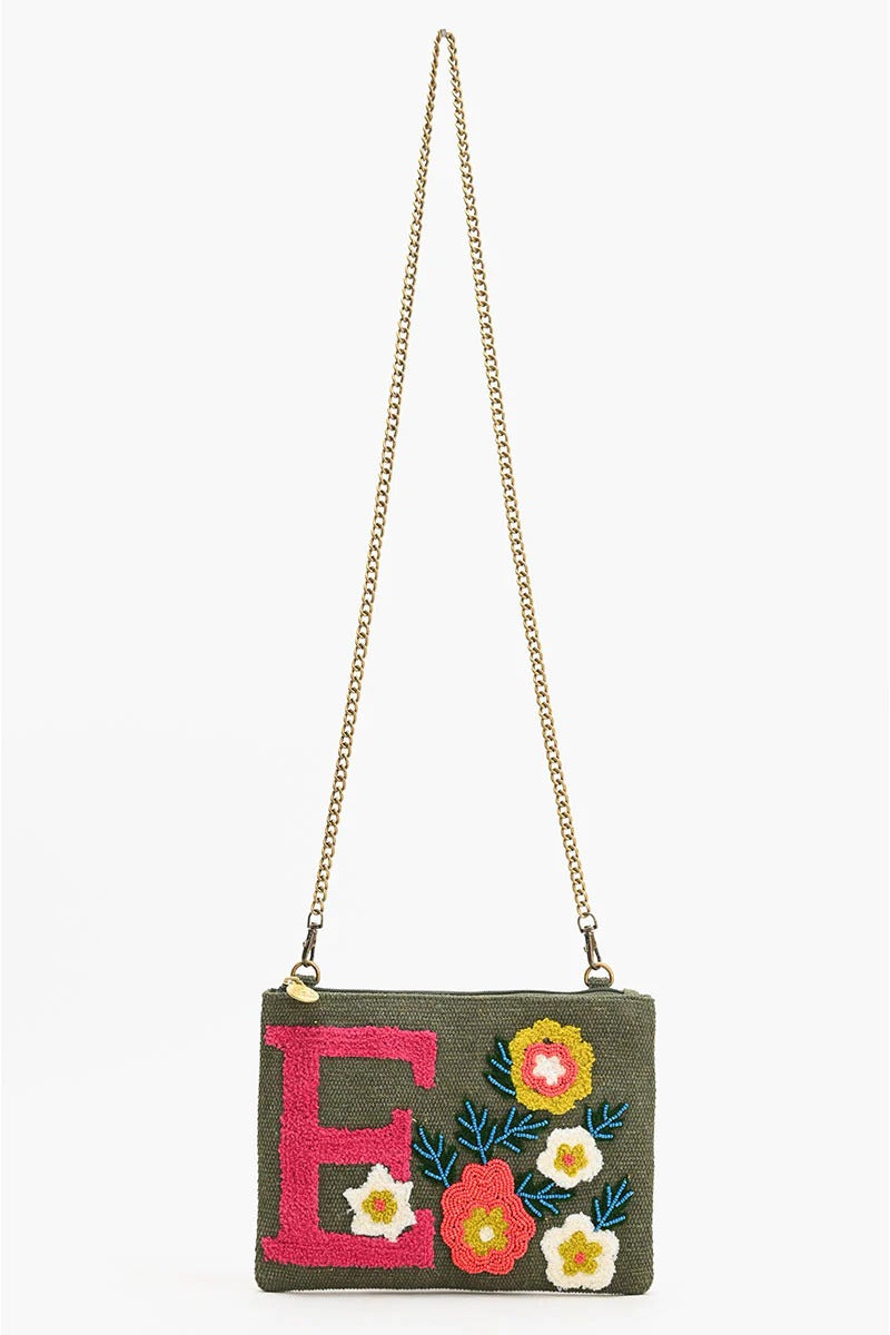 E Floral Crossbody Bag