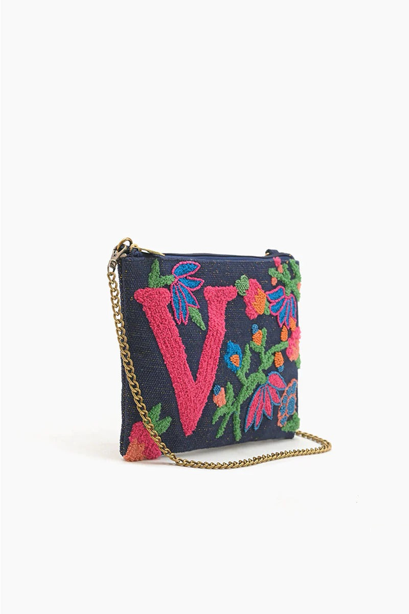 V Floral Crossbody Bag