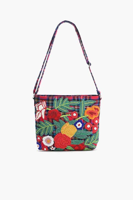 Plaid Pop Floral Shoulder Bag