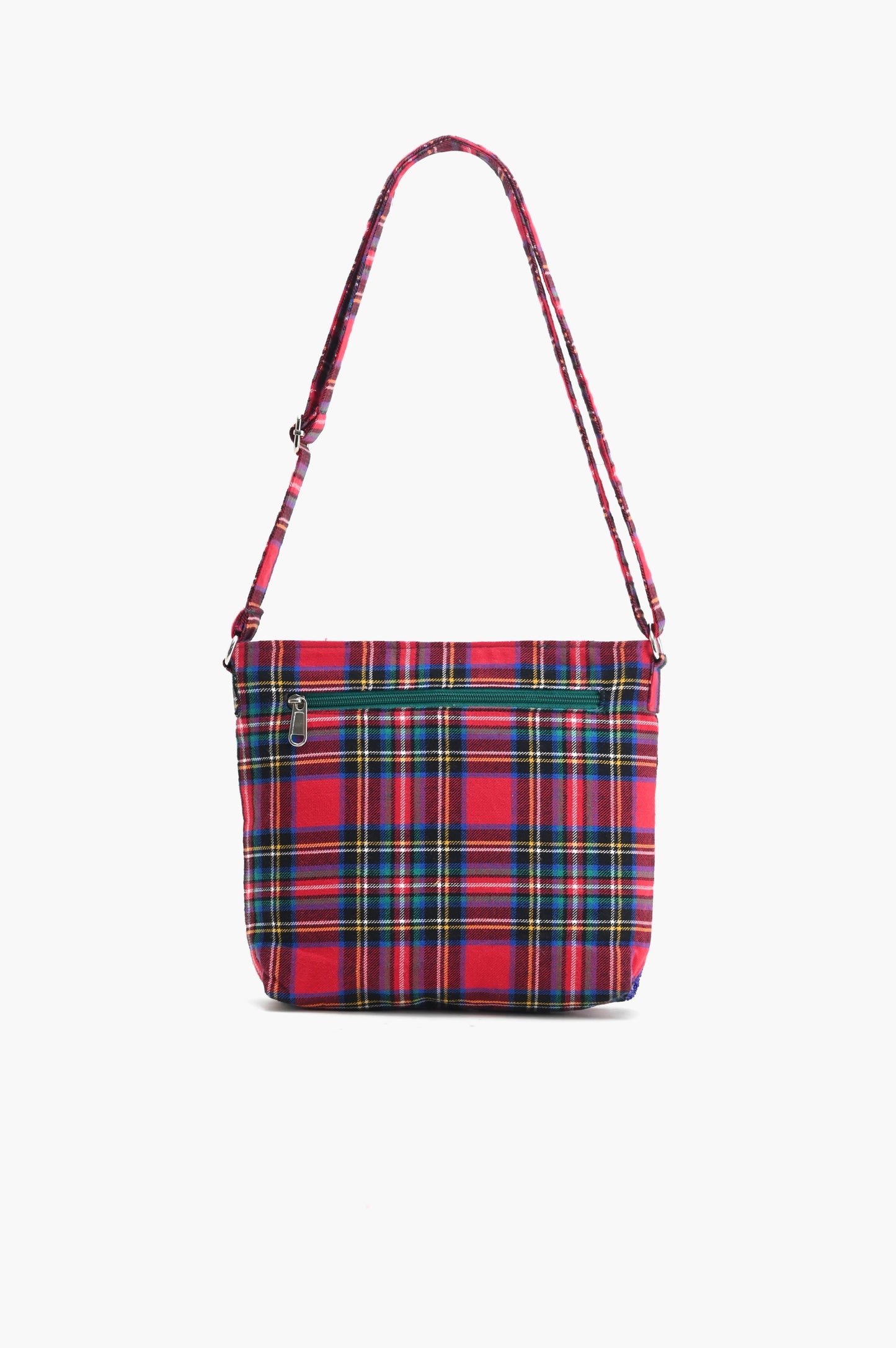 Plaid Pop Floral Shoulder Bag