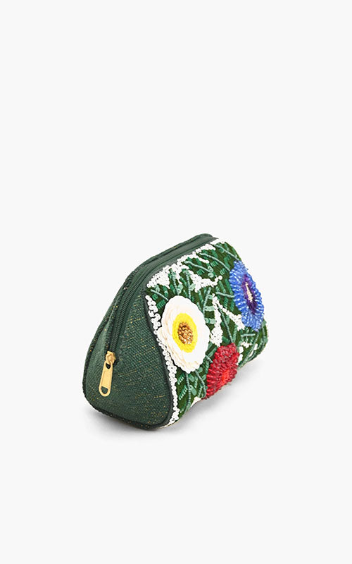 Evergreen Floral Cosmetic Pouch