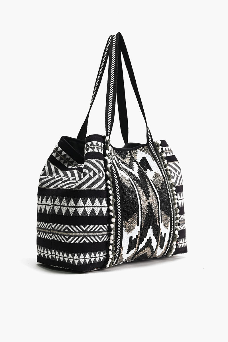 Ikat Noir Elegance Tote