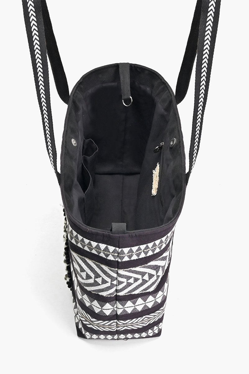 Ikat Noir Elegance Tote