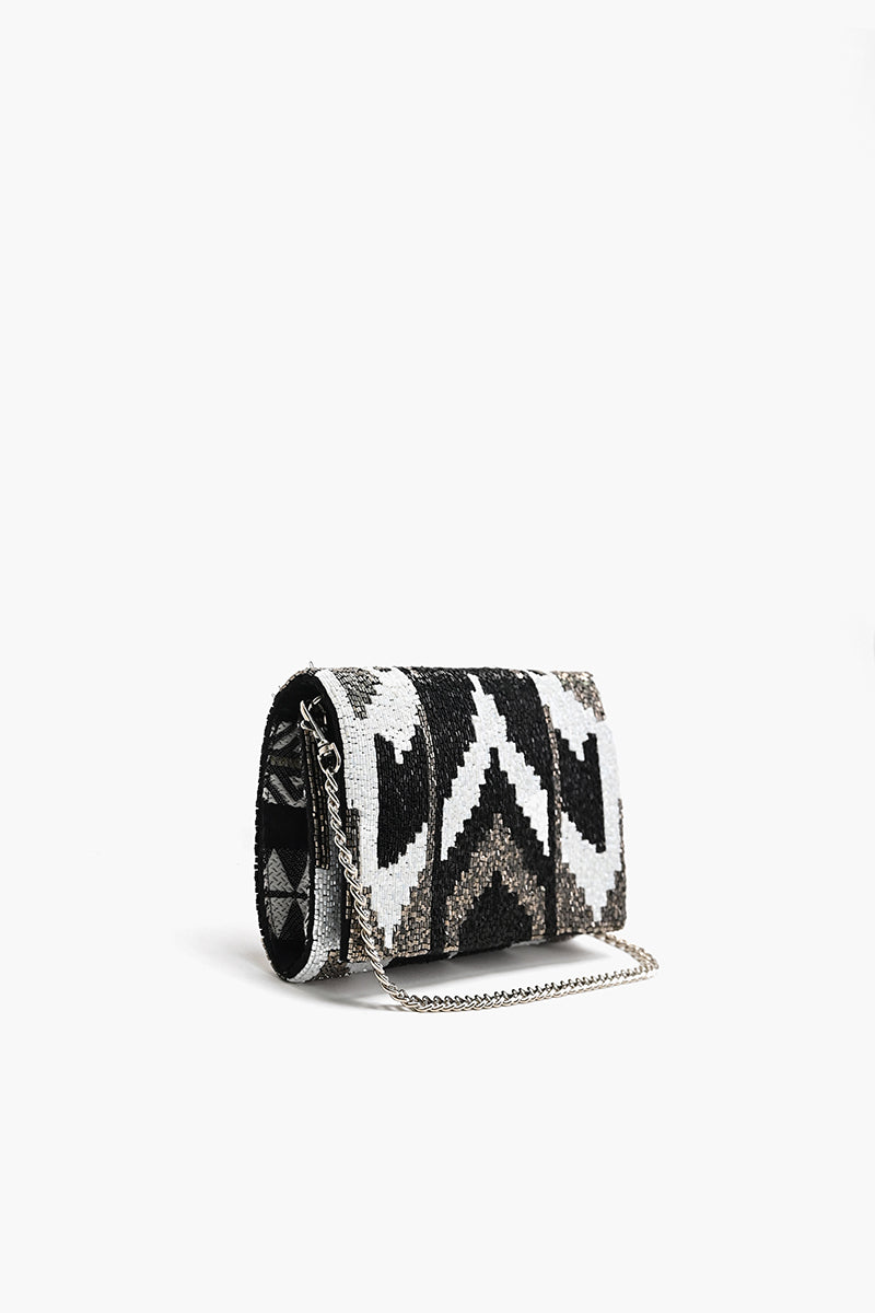 Ikat Noir Elegance Clutch