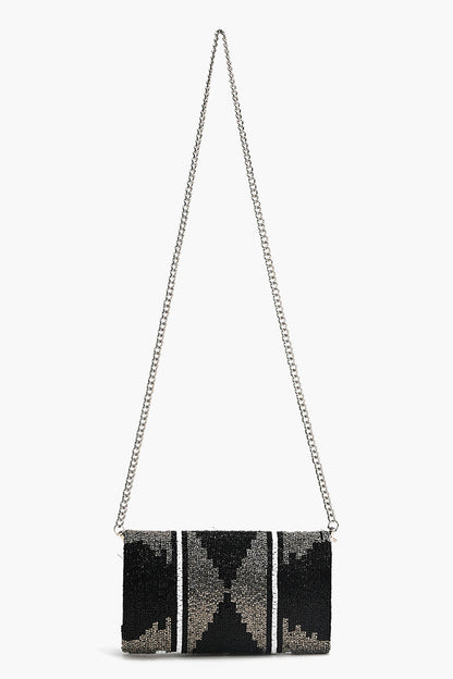 Ikat Noir Elegance Clutch