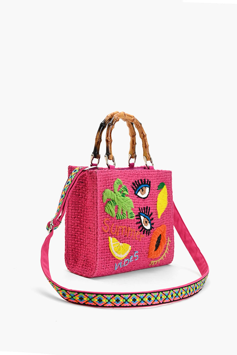 Pink Bliss Fruitful Charm Top Handle Tote