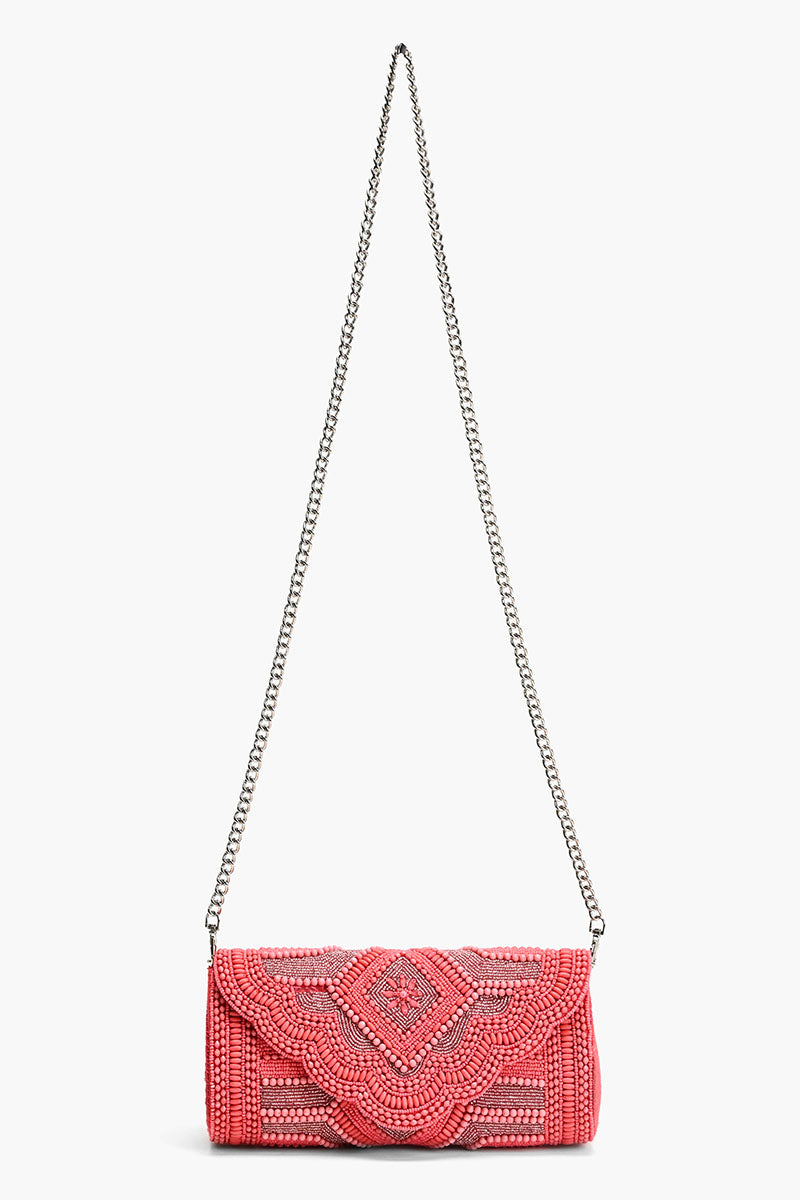 Raspberry Royale Embellished Evening Clutch