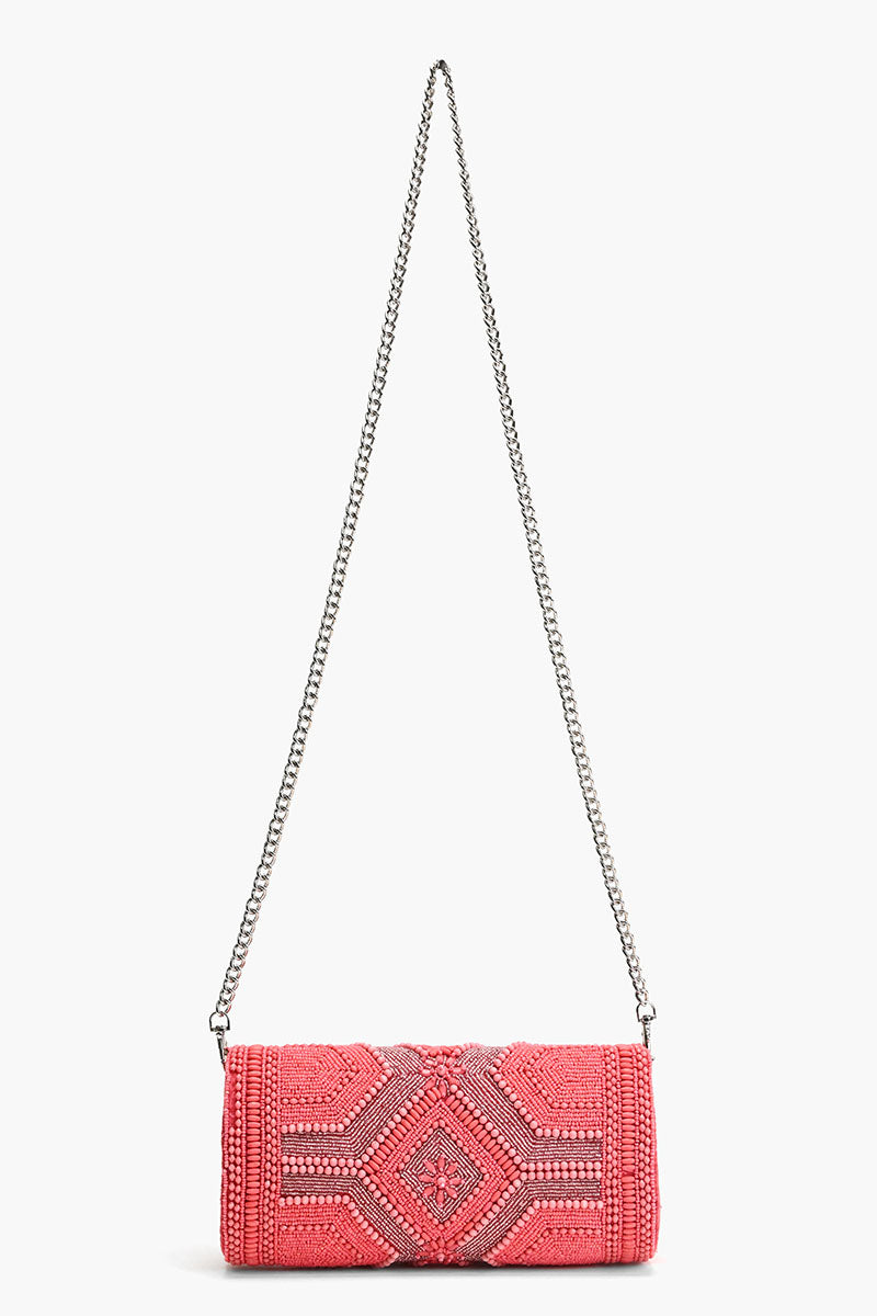 Raspberry Royale Embellished Evening Clutch