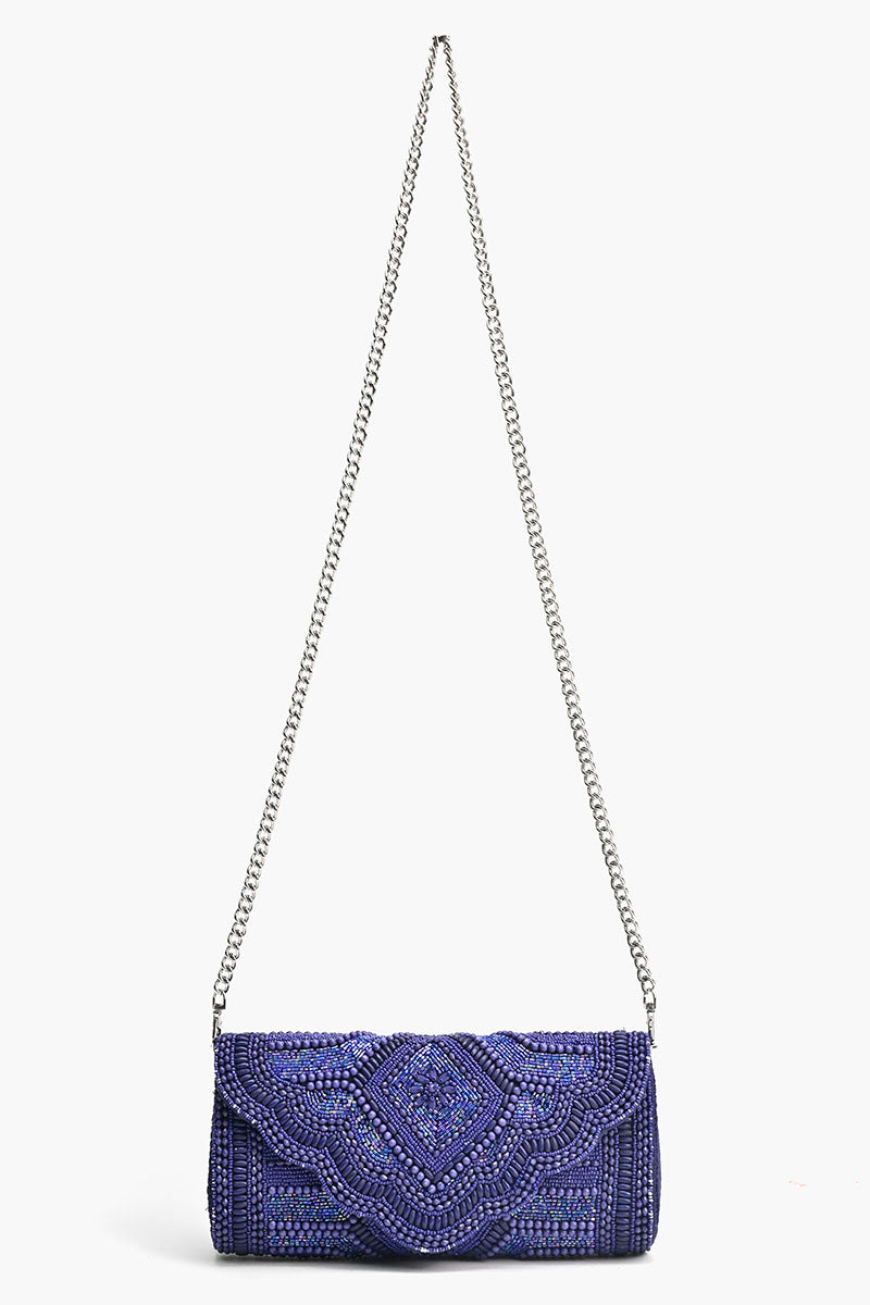 Midnight Sapphire Starlight Evening Clutch