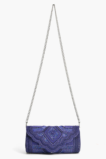 Midnight Sapphire Starlight Evening Clutch