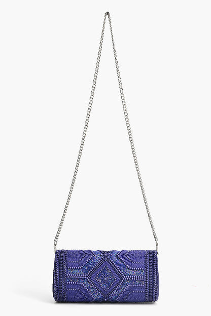 Midnight Sapphire Starlight Evening Clutch