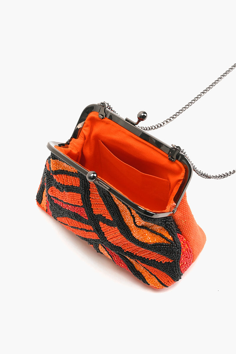 Orange Petal Canopy Frame Clutch