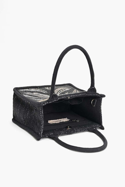 Midnight Silver Swirl Mini Tote