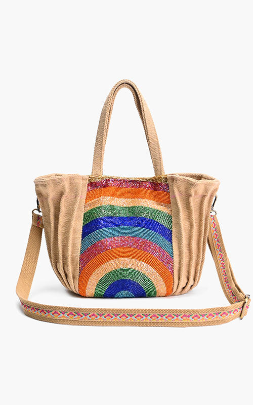 Psychedelic Spiral Beige Tote