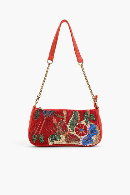 Vermilion Butterfly Bloom Shoulder Bag