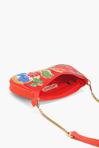 Vermilion Butterfly Bloom Shoulder Bag