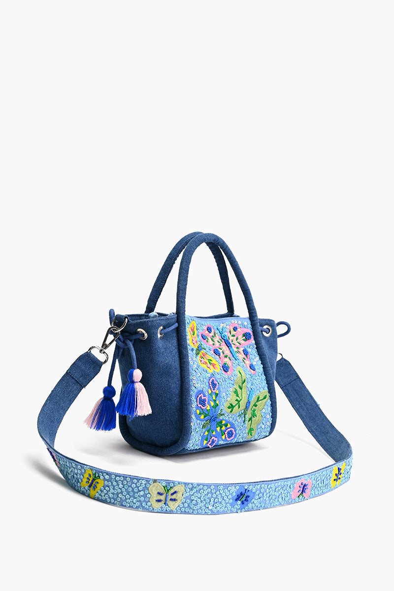 Azure Butterfly Ballet Handheld Bag