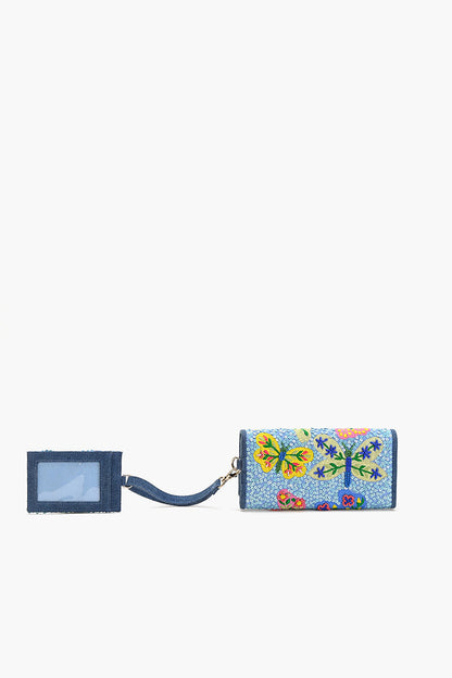 Azure Butterfly Ballet Wallet With Card Holder