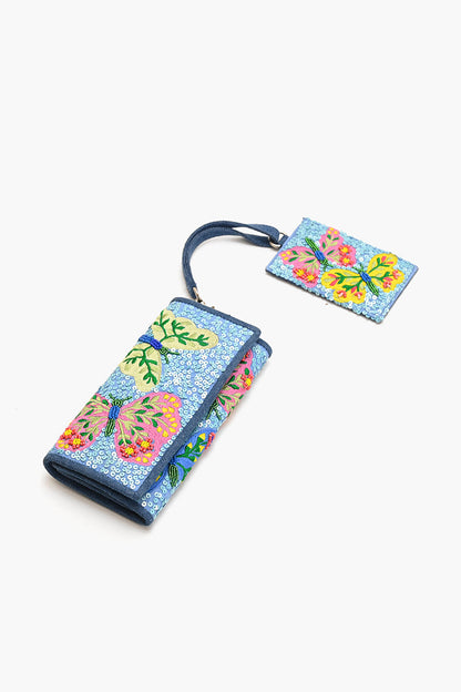 Azure Butterfly Ballet Wallet With Card Holder