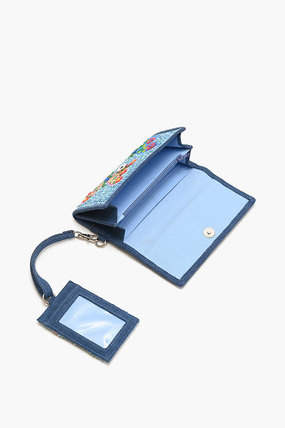 Azure Butterfly Ballet Wallet With Card Holder