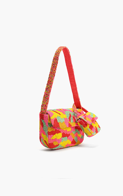 Candy Kaleidoscope Beadwork Shoulder Bag With A Mini Me Bag