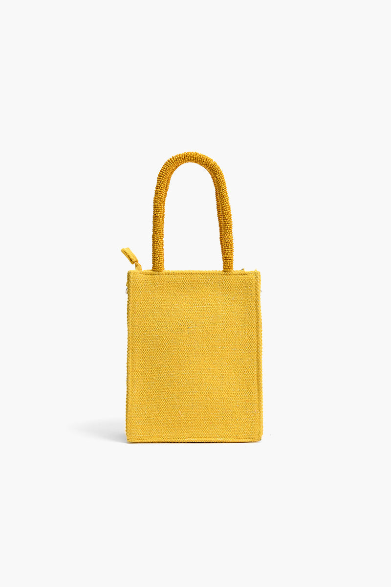 Lemon Blossom Beaded Mini Tote