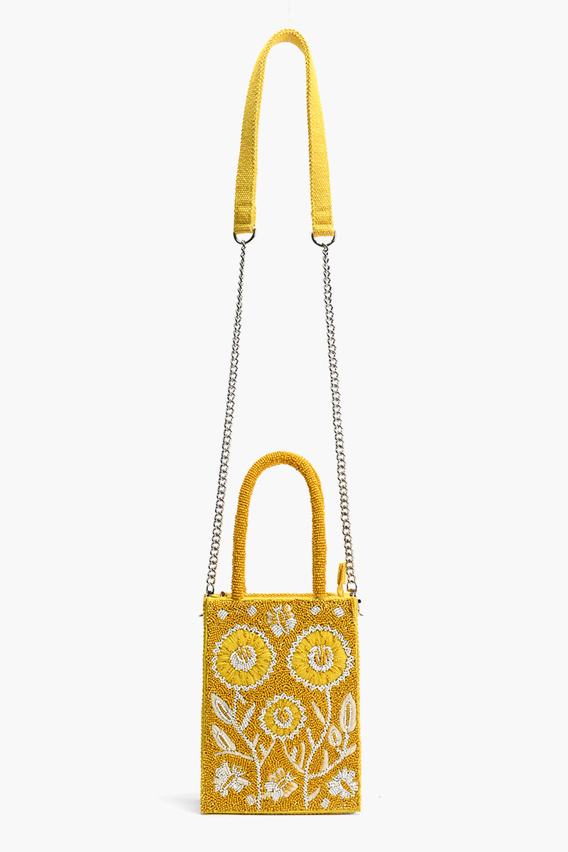 Lemon Blossom Beaded Mini Tote