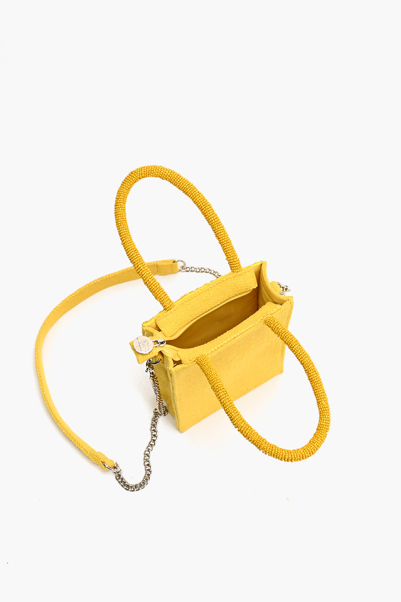 Lemon Blossom Beaded Mini Tote