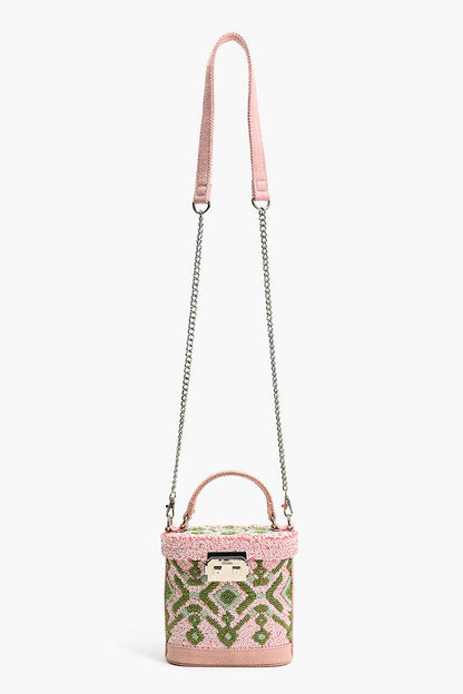 Pink Muse Embellished Handheld Bag