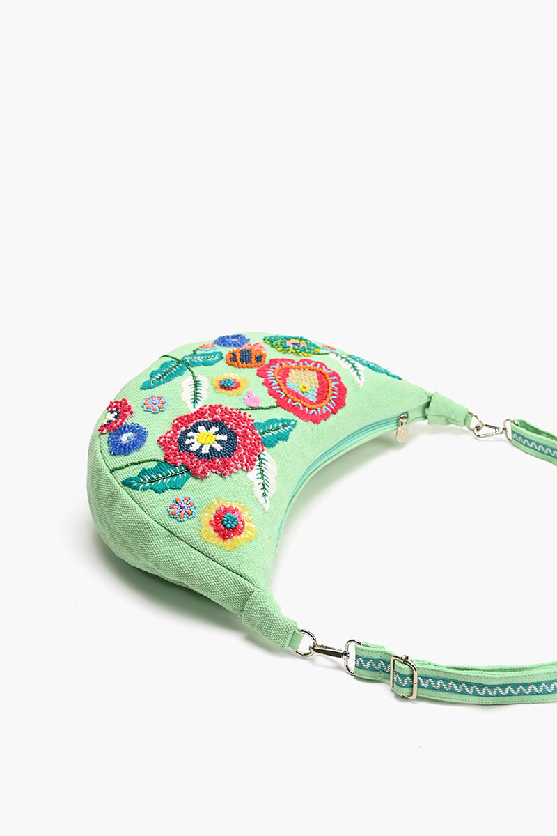 Blue Bloom Bouquet Shoulder Bag