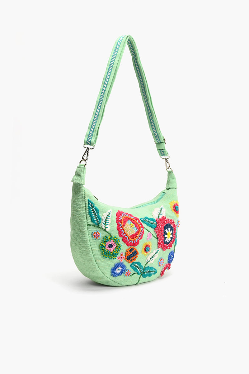 Blue Bloom Bouquet Shoulder Bag