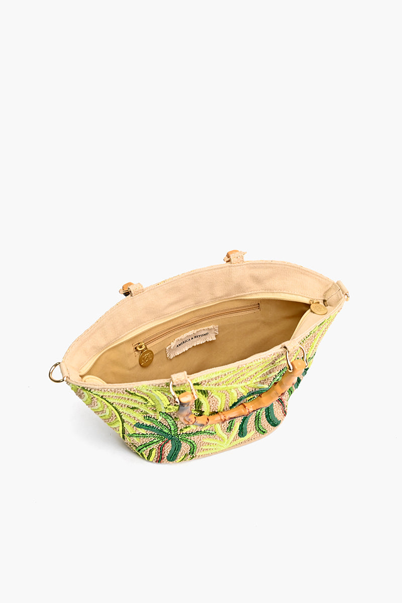 Palm Tree Beaded Mini Tote