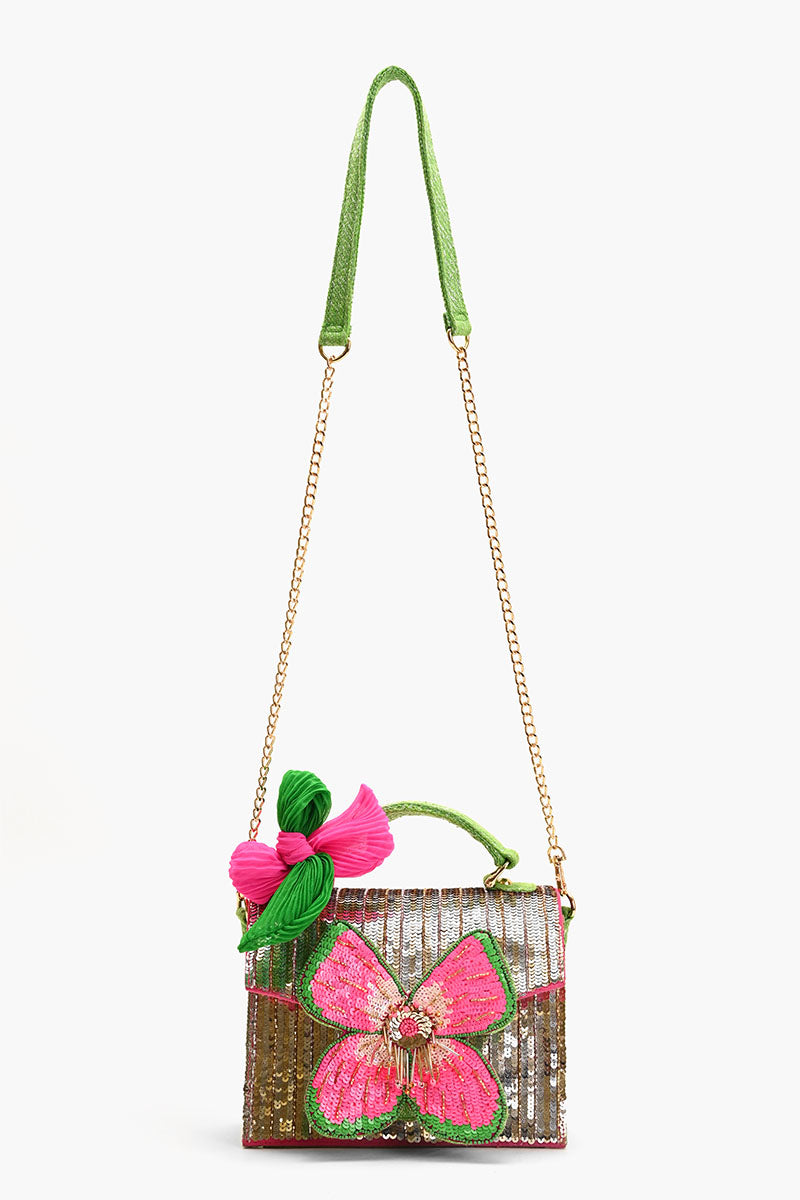 Glam Doll Floral Top Handle Bag