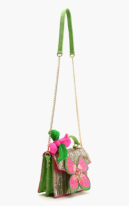 Glam Doll Floral Top Handle Bag