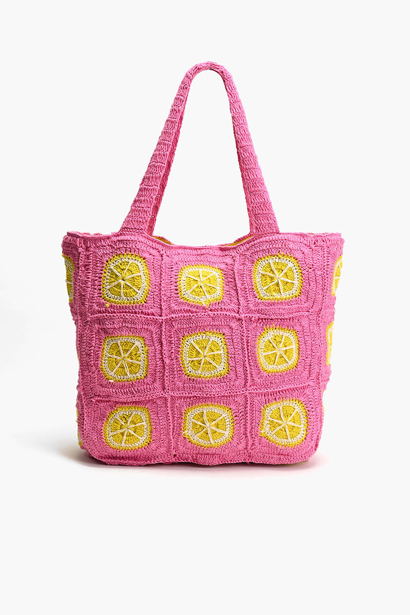 Lime Crochet Beach Tote