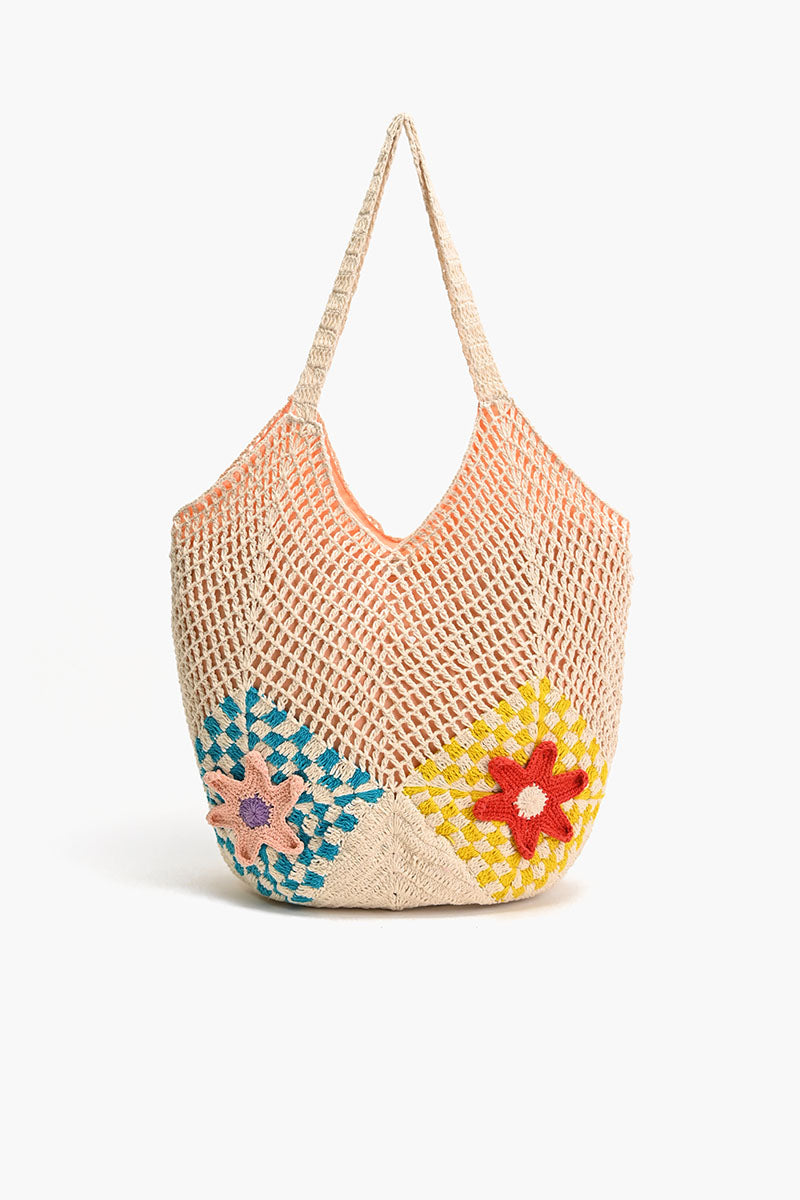 Floral Crochet Market Tote