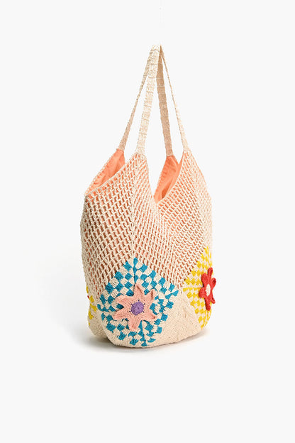 Floral Crochet Market Tote